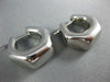ESTATE 18KT WHITE GOLD 3D ITALIAN HANDCRAFTED HEXAGON HOOP EARRINGS #25545