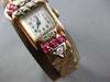 ANTIQUE EXTRA LONG 1.3CT DIAMOND & AAA RUBY 14KT ROSE GOLD HAMILTON WATCH #28011
