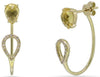 1.58CT DIAMOND & AAA CITRINE 14K YELLOW GOLD PEAR SHAPE & ROUND HANGING EARRINGS