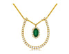 .46CT DIAMOND & AAA EMERALD 14KT YELLOW GOLD OVAL & ROUND HORSESHOE FUN NECKLACE