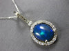 3.25CT DIAMOND & AAA OPAL 14KT WHITE GOLD 3D OVAL & ROUND HALO FLOATING PENDANT