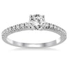 .96CT DIAMOND 14KT WHITE GOLD 3D CLASSIC FOUR PRONG ENGAGEMENT WEDDING RING SET