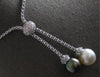 .42CT DIAMOND & AAA SOUTH SEA & TAHITIAN PEARL 18K WHITE GOLD 3D LARIAT NECKLACE