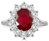 3.0CT DIAMOND & AAA RUBY 14KT WHITE GOLD CLASSIC PRINCESS DIANA ENGAGEMENT RING
