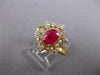 WIDE 1.50CT DIAMOND & AAA RUBY 18KT YELLOW GOLD 3D OVAL & ROUND FLOWER FUN RING