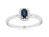 .29CT DIAMOND & AAA SAPPHIRE 14KT WHITE GOLD OVAL HALO OCTAGON FRIENDSHIP RING
