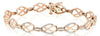 WIDE 1.05CT DIAMOND 14KT ROSE GOLD 3D MULTI LEAF SEMI INFINITY TENNIS BRACELET