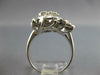 LARGE .87CT DIAMOND 14KT WHITE GOLD 3D CLASSIC ROUND FLOWER MULTI LEAF LOVE RING