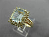 ESTATE 2.0CT DIAMOND & AAA AQUAMARINE 14KT YELLOW GOLD 3D ENGAGEMENT RING #26462