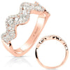 WIDE .86CT DIAMOND 14KT ROSE GOLD 3D CLASSIC ROUND THREE ROW WAVE FUN LOVE RING