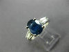 ESTATE LARGE 2.6CT DIAMOND & AAA KASHMIR SAPPHIRE 14K WHITE GOLD ENGAGEMENT RING