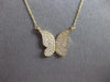 ESTATE .21CT DIAMOND 14KT YELLOW GOLD 3D CLASSIC BUTTERFLY LOVE NECKLACE