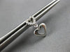 ESTATE .10CT DIAMOND 14KT WHITE GOLD CLASSIC DOUBLE HEART LOVE HANGING EARRINGS