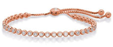 1.62CT DIAMOND 14KT ROSE GOLD 3D ROUND CLASSIC BEZEL ADJUSTABLE TENNIS BRACELET