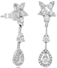 ESTATE .78CT DIAMOND 14K WHITE GOLD 3D ROUND TEAR DROP STAR FUN HANGING EARRINGS