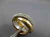 ESTATE LARGE 1.32CT DIAMOND 14KT TRI COLOR GOLD 3D ETERNITY TRINITY FUN RING