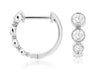 .32CT DIAMOND 14K WHITE GOLD ROUND & BAGUETTE CLUSTER HALO HEXAGON STUD EARRINGS