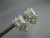 LARGE .90CT DIAMOND 14K WHITE GOLD 3D ROUND & PRINCESS SQUARE HANGING EARRINGS