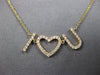 ESTATE .30CT DIAMOND 18KT YELLOW GOLD 3D CLASSIC I LOVE YOU FUN NECKLACE