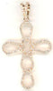 ESTATE .47CT DIAMOND 14KT ROSE GOLD 3D CLASSIC LOVE KNOT CROSS FLOATING PENDANT