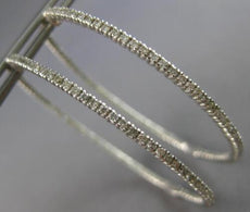 EXTRA LARGE 2.01CT DIAMOND 14KT WHITE GOLD 3D INSIDE OUT HOOP HANGING EARRINGS