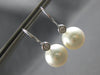 .20CT DIAMOND & AAA SOUTH SEA PEARL 18KT WHITE GOLD SOLITAIRE HANGING EARRINGS