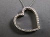 ESTATE .30CT DIAMOND 14KT WHITE GOLD 3D CLASSIC OPEN HEART FLOATING PENDANT