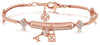 ESTATE .38CT DIAMOND 18KT ROSE GOLD MULTI FLOWER BY THE YARD CHARM CUFF BRACELET