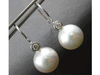 .20CT DIAMOND & AAA SOUTH SEA PEARL 18KT WHITE GOLD SOLITAIRE HANGING EARRINGS