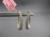 ESTATE .65CT DIAMOND 14K WHITE GOLD INSIDE OUT OVAL HUGGIE HOOP HANGING EARRINGS
