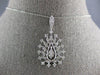 ESTATE LARGE .67CT DIAMOND 14KT WHITE GOLD 3D FLOWER TEAR DROP FLOATING PENDANT