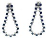 5.53CT DIAMOND & AAA SAPPHIRE 18KT WHITE GOLD 3D OPEN TEAR DROP HANGING EARRINGS