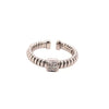 ESTATE .07CT DIAMOND 18KT WHITE GOLD 3D CLASSIC PAVE SQUARE SNAKE FUN RING