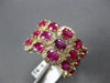 LAREG 4.69CT DIAMOND & AAA RUBY 14KT YELLOW GOLD OVAL & ROUND MULTI ROW FUN RING