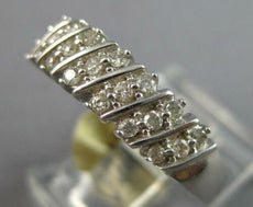 .52CT DIAMOND 14KT WHITE GOLD 3D CLASSIC 2 ROW DIAGONAL WEDDING ANNIVERSARY RING