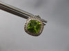 2.13CT DIAMOND & AAA PERIDOT 14KT WHITE GOLD SQUARE HALO FILIGREE STUD EARRINGS
