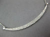 .82CT DIAMOND 14KT WHITE GOLD 3D 2 ROW GRADUATING HAPPY FACE BAR LOVE NECKLACE