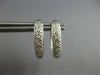 ESTATE .15CT DIAMOND 14KT WHITE GOLD 3D CLASSIC PAVE HUGGIE HANGING EARRINGS