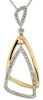 ESTATE .26CT DIAMOND 14KT 2 TONE GOLD 3D TRIANGULAR LOVE KNOT FLOATING PENDANT