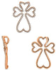 ESTATE .49CT DIAMOND 14KT ROSE GOLD ROUND CROSS MULTI HEART FLOATING PENDANT