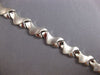 ESTATE WIDE 14KT WHITE GOLD 3D MATTE & SHINY BUTTERFLY V SHAPE FUN BRACELET