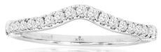 .25CT DIAMOND 14KT WHITE GOLD 3D CLASSIC ROUND V SHAPE WEDDING ANNIVERSARY RING