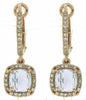 ESTATE 1.95CT DIAMOND & AAA AMETHYST 14K ROSE GOLD CUSHION HALO HANGING EARRINGS