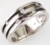 .15CT DIAMOND 14KT WHITE GOLD 3D ROUND ETOILE WEDDING ANNIVERSARY MENS RING