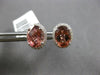 2.71CT DIAMOND & AAA PINK TOURMALINE 18KT WHITE GOLD OVAL & ROUND STUD EARRINGS