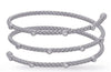WIDE .54CT DIAMOND 14KT WHITE GOLD 3D MULTI ROW BEZEL SNAKE FUN BANGLE BRACELET