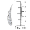 ESTATE .25CT DIAMOND 14KT WHITE GOLD 3D CLASSIC MULTI LEAF EAR CLIMBER EARRINGS