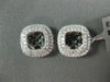 ESTATE .44CT DIAMOND 18KT WHITE GOLD 3D SQUARE ROUND DOUBLE HALO JACKET EARRINGS