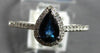 .66CT DIAMOND & AAA SAPPHIRE 14KT WHITE GOLD PEAR SHAPE & ROUND HALO LOVE RING