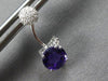 ESTATE 2.13CT DIAMOND & AAA AMETHYST 14KT WHITE GOLD FUN SWIRL HANGING EARRINGS